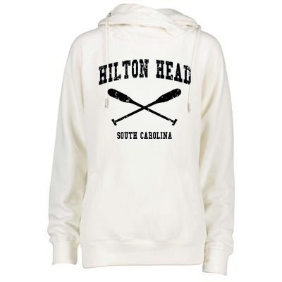 Hilton Head Island South Carolina Vintage Nautical Crossed O Funny Gift Womens Funnel Neck Pullover Hood