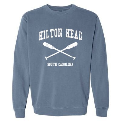 Hilton Head Island South Carolina Vintage Nautical Crossed O Funny Gift Garment-Dyed Sweatshirt