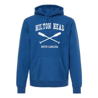 Hilton Head Island South Carolina Vintage Nautical Crossed O Funny Gift Premium Hoodie