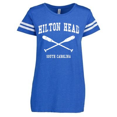 Hilton Head Island South Carolina Vintage Nautical Crossed O Funny Gift Enza Ladies Jersey Football T-Shirt