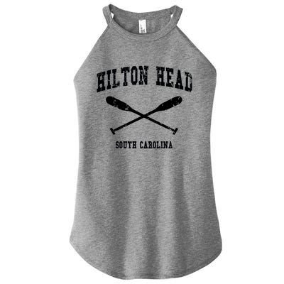 Hilton Head Island South Carolina Vintage Nautical Crossed O Funny Gift Women's Perfect Tri Rocker Tank