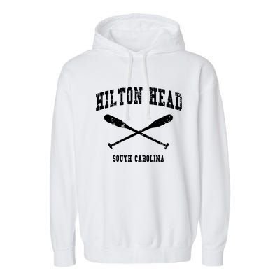 Hilton Head Island South Carolina Vintage Nautical Crossed O Funny Gift Garment-Dyed Fleece Hoodie