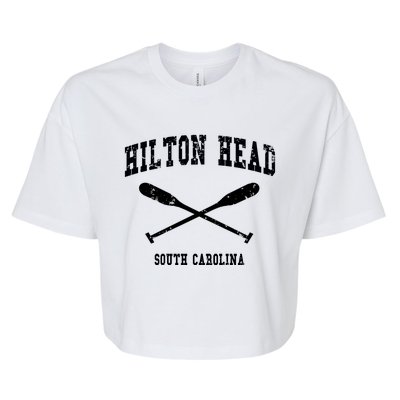 Hilton Head Island South Carolina Vintage Nautical Crossed O Funny Gift Bella+Canvas Jersey Crop Tee