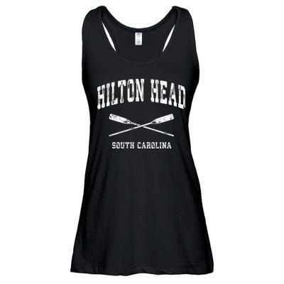 Hilton Head Island South Carolina Vintage Nautical Crossed O Funny Gift Ladies Essential Flowy Tank