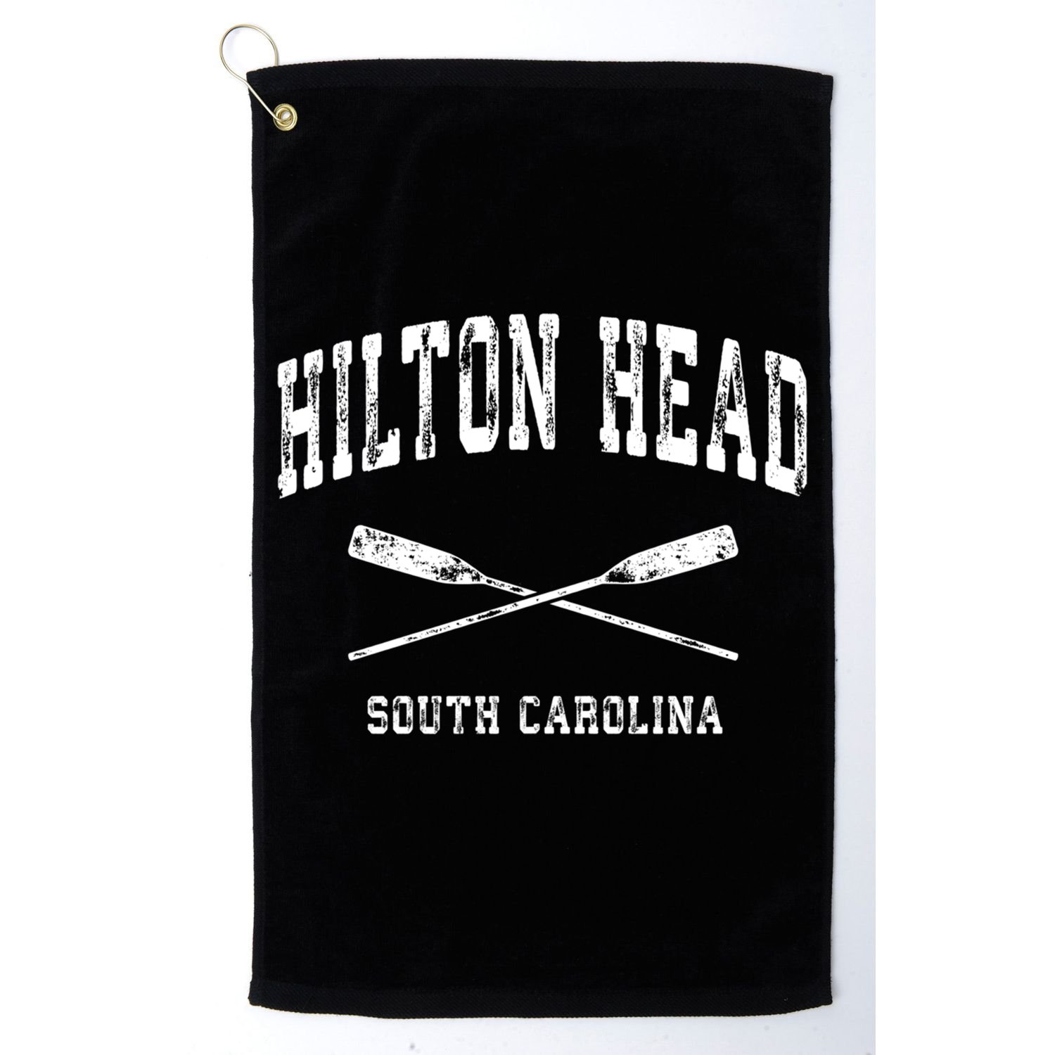 Hilton Head Island South Carolina Vintage Nautical Crossed O Funny Gift Golf Towel