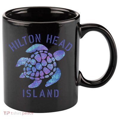 Hilton Head Island Sc Beach Design / Souvenir Illustration Gift 11oz C Handle Ceramic Mug