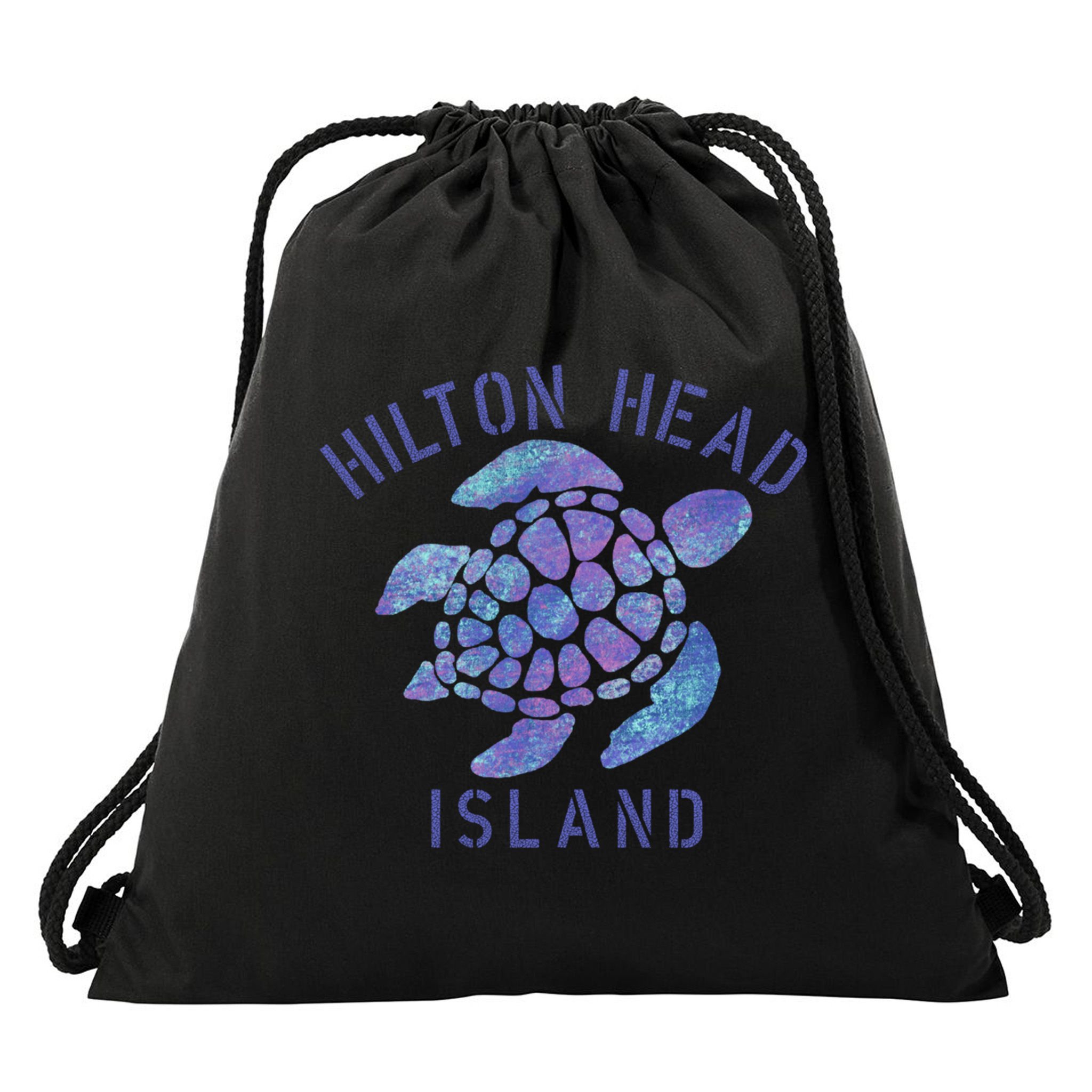 Hilton Head Island Sc Beach Design / Souvenir Illustration Gift Drawstring Bag