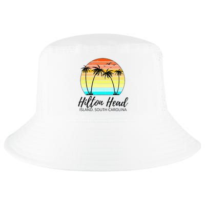 Hilton Head Island Retro Vintage Sunset South Carolina Cool Comfort Performance Bucket Hat