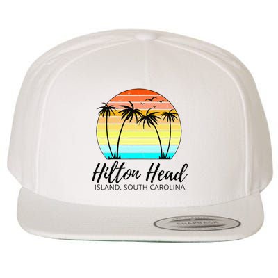 Hilton Head Island Retro Vintage Sunset South Carolina Wool Snapback Cap