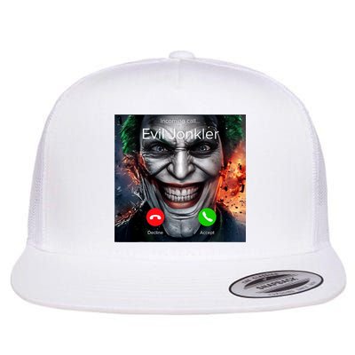 Humor Horror Incoming Call From Evil Jonkler Halloween Flat Bill Trucker Hat