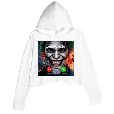 Humor Horror Incoming Call From Evil Jonkler Halloween Crop Fleece Hoodie