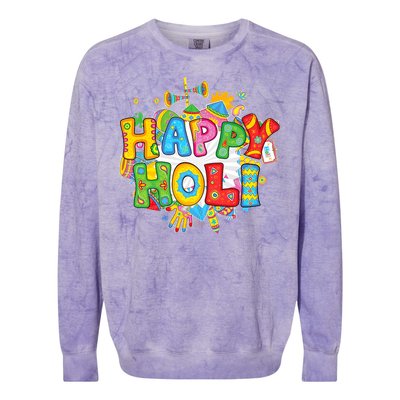 Happy Holi Indian Celebration Colors India Hindu Colorblast Crewneck Sweatshirt