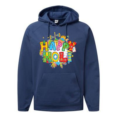 Happy Holi Indian Celebration Colors India Hindu Performance Fleece Hoodie