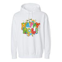 Happy Holi Indian Celebration Colors India Hindu Garment-Dyed Fleece Hoodie