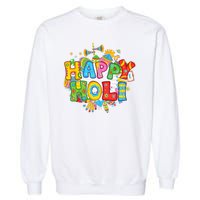 Happy Holi Indian Celebration Colors India Hindu Garment-Dyed Sweatshirt