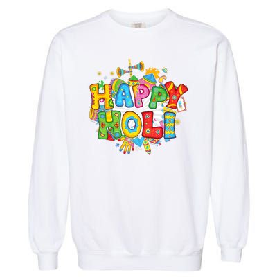 Happy Holi Indian Celebration Colors India Hindu Garment-Dyed Sweatshirt