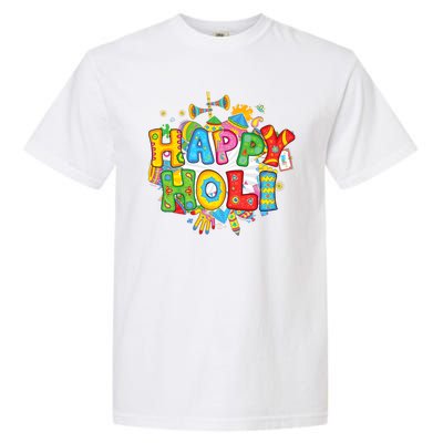 Happy Holi Indian Celebration Colors India Hindu Garment-Dyed Heavyweight T-Shirt