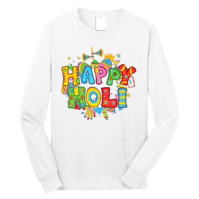 Happy Holi Indian Celebration Colors India Hindu Long Sleeve Shirt