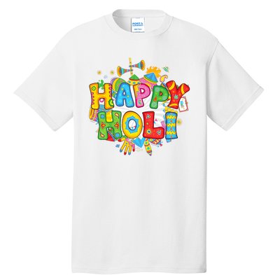 Happy Holi Indian Celebration Colors India Hindu Tall T-Shirt