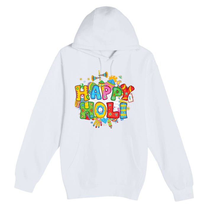 Happy Holi Indian Celebration Colors India Hindu Premium Pullover Hoodie