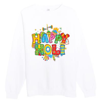 Happy Holi Indian Celebration Colors India Hindu Premium Crewneck Sweatshirt