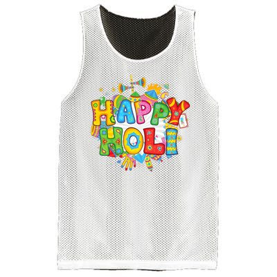 Happy Holi Indian Celebration Colors India Hindu Mesh Reversible Basketball Jersey Tank