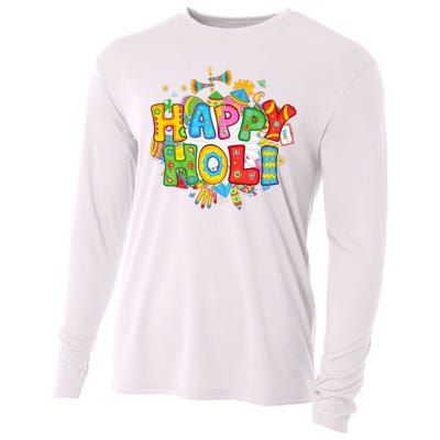 Happy Holi Indian Celebration Colors India Hindu Cooling Performance Long Sleeve Crew