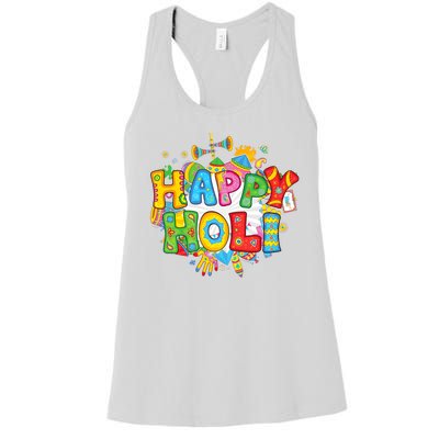 Happy Holi Indian Celebration Colors India Hindu Women's Racerback Tank