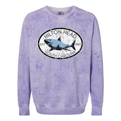 Hilton Head Island South Carolina Fishing Shark Fish Beach Colorblast Crewneck Sweatshirt