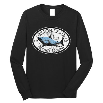 Hilton Head Island South Carolina Fishing Shark Fish Beach Long Sleeve Shirt