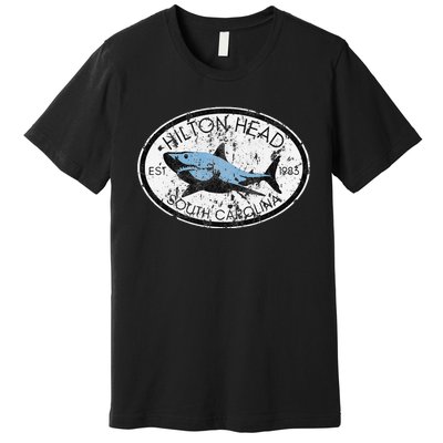 Hilton Head Island South Carolina Fishing Shark Fish Beach Premium T-Shirt