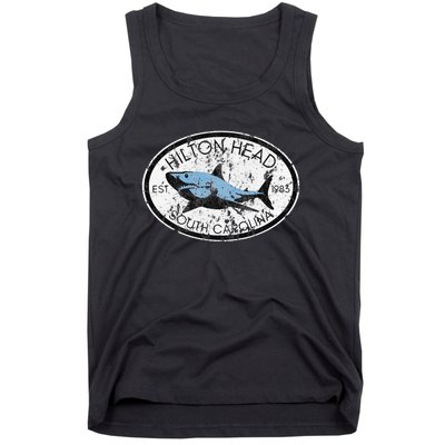 Hilton Head Island South Carolina Fishing Shark Fish Beach Tank Top