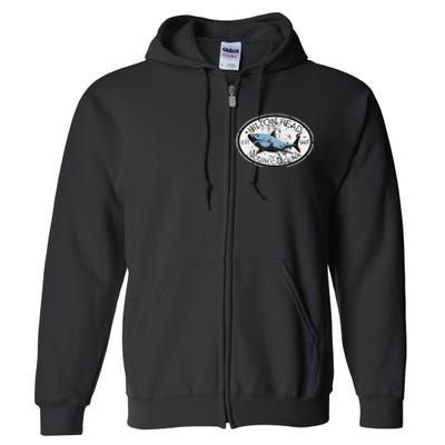 Hilton Head Island South Carolina Fishing Shark Fish Beach Full Zip Hoodie