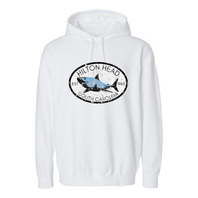 Hilton Head Island South Carolina Fishing Shark Fish Beach Garment-Dyed Fleece Hoodie