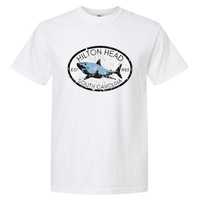 Hilton Head Island South Carolina Fishing Shark Fish Beach Garment-Dyed Heavyweight T-Shirt