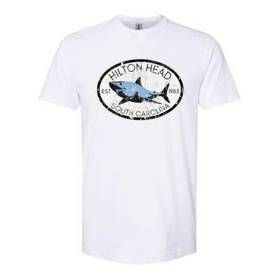 Hilton Head Island South Carolina Fishing Shark Fish Beach Softstyle CVC T-Shirt