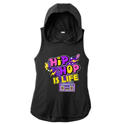 Hip Hop Is Life Ladies PosiCharge Tri-Blend Wicking Draft Hoodie Tank