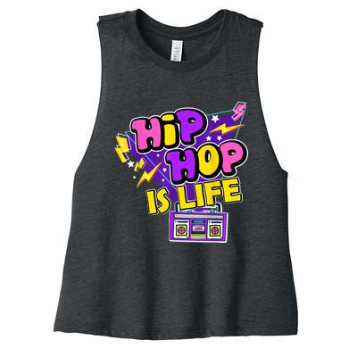 Hip Hop Is Life Women's Racerback Cropped Tank