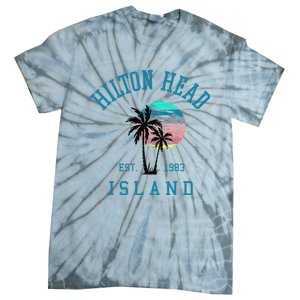 Hilton Head Island South Carolina Beach Palm Trees Summer Tie-Dye T-Shirt