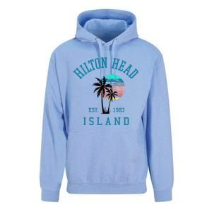 Hilton Head Island South Carolina Beach Palm Trees Summer Unisex Surf Hoodie