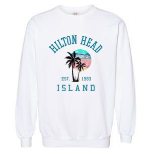 Hilton Head Island South Carolina Beach Palm Trees Summer Garment-Dyed Sweatshirt