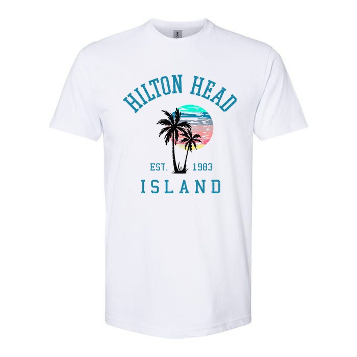 Hilton Head Island South Carolina Beach Palm Trees Summer Softstyle CVC T-Shirt