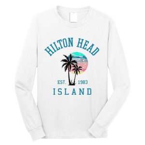 Hilton Head Island South Carolina Beach Palm Trees Summer Long Sleeve Shirt