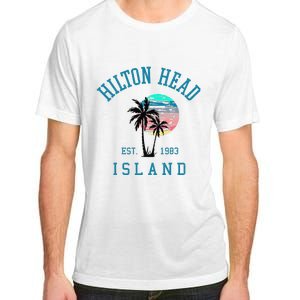 Hilton Head Island South Carolina Beach Palm Trees Summer Adult ChromaSoft Performance T-Shirt