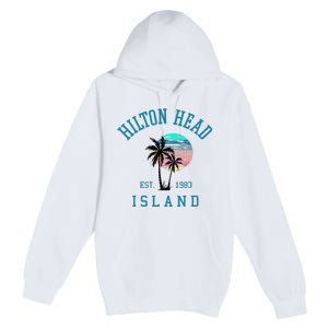 Hilton Head Island South Carolina Beach Palm Trees Summer Premium Pullover Hoodie