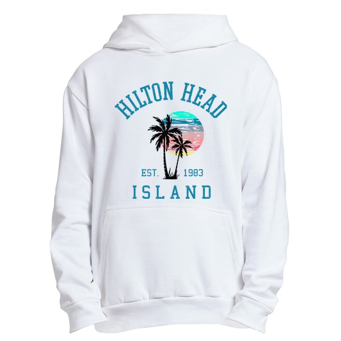 Hilton Head Island South Carolina Beach Palm Trees Summer Urban Pullover Hoodie