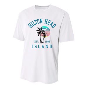 Hilton Head Island South Carolina Beach Palm Trees Summer Performance Sprint T-Shirt