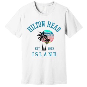 Hilton Head Island South Carolina Beach Palm Trees Summer Premium T-Shirt