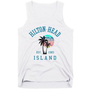 Hilton Head Island South Carolina Beach Palm Trees Summer Tank Top