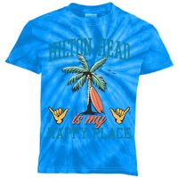 Hilton Head Is My Happy Place Retro Beach Palm Trees Summer Great Gift Kids Tie-Dye T-Shirt